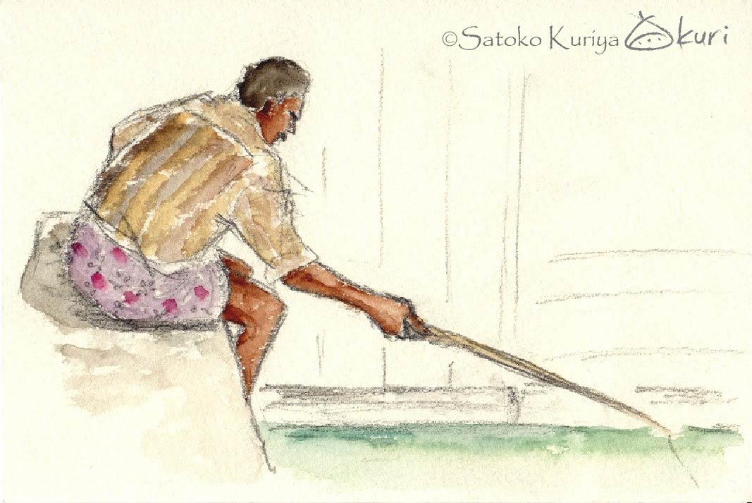 栗谷さと子　インド旅スケッチ　Travel sketch in India by Kuriya Satoko