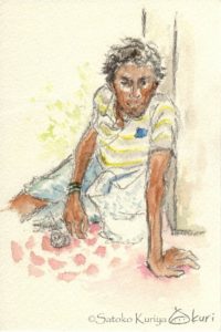 栗谷さと子　インド旅スケッチ　Travel sketch in India by Kuriya Satoko