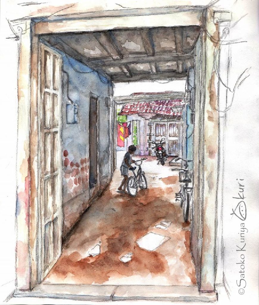 栗谷さと子　インド旅スケッチ　Travel sketch in India by Kuriya Satoko