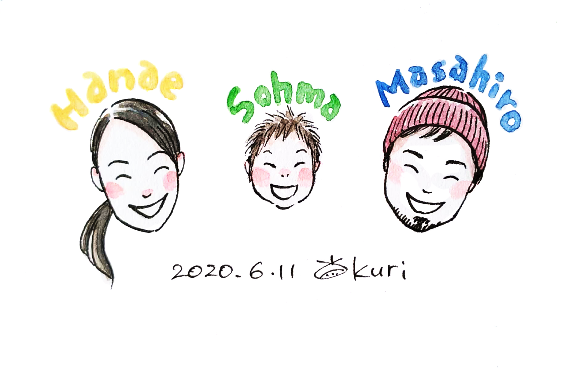 Kuriya Satoko little portrait 栗谷さと子　ミニ似顔絵