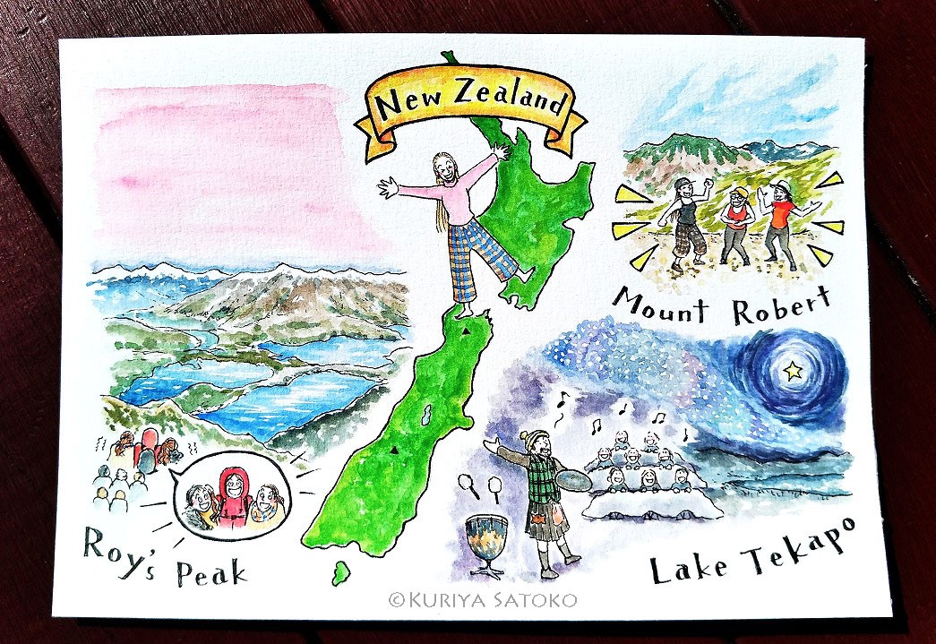 Kuriya Satoko art painting 栗谷さと子　イラスト