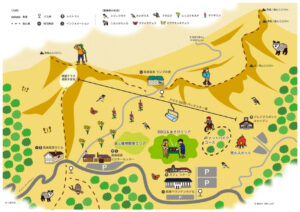 栗谷さと子　デジタルイラスト　地図制作　高峰高原　Kuriya Satoko Map digital illustration