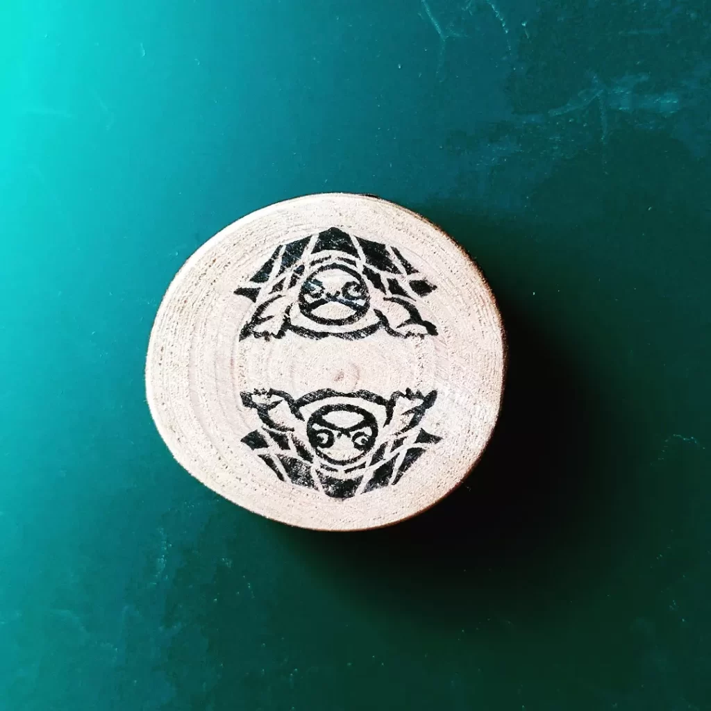 栗谷さと子　ハンドメイド雑貨　木のマグネット　Kuriya Satoko 亀