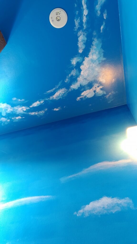 栗谷さと子　マツモトサトヤマドアーズ　壁画　Kuriya Satoko mural painting