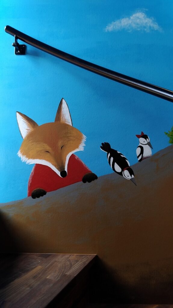 栗谷さと子　マツモトサトヤマドアーズ　壁画　Kuriya Satoko mural painting