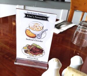 Kuriya Satoko Star and Garter menu 栗谷さと子　レストランメニュー　食品イラスト