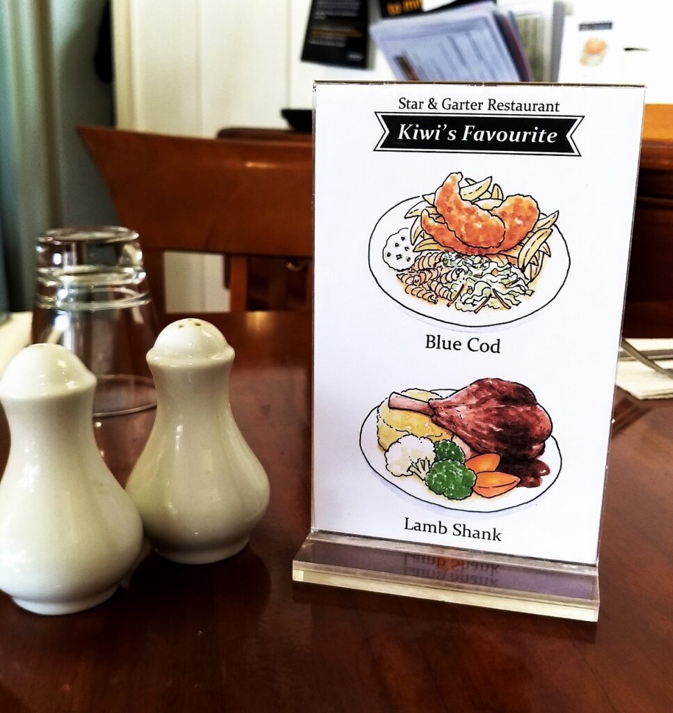 Kuriya Satoko Star and Garter menu 栗谷さと子 レストランメニュー 食品イラスト